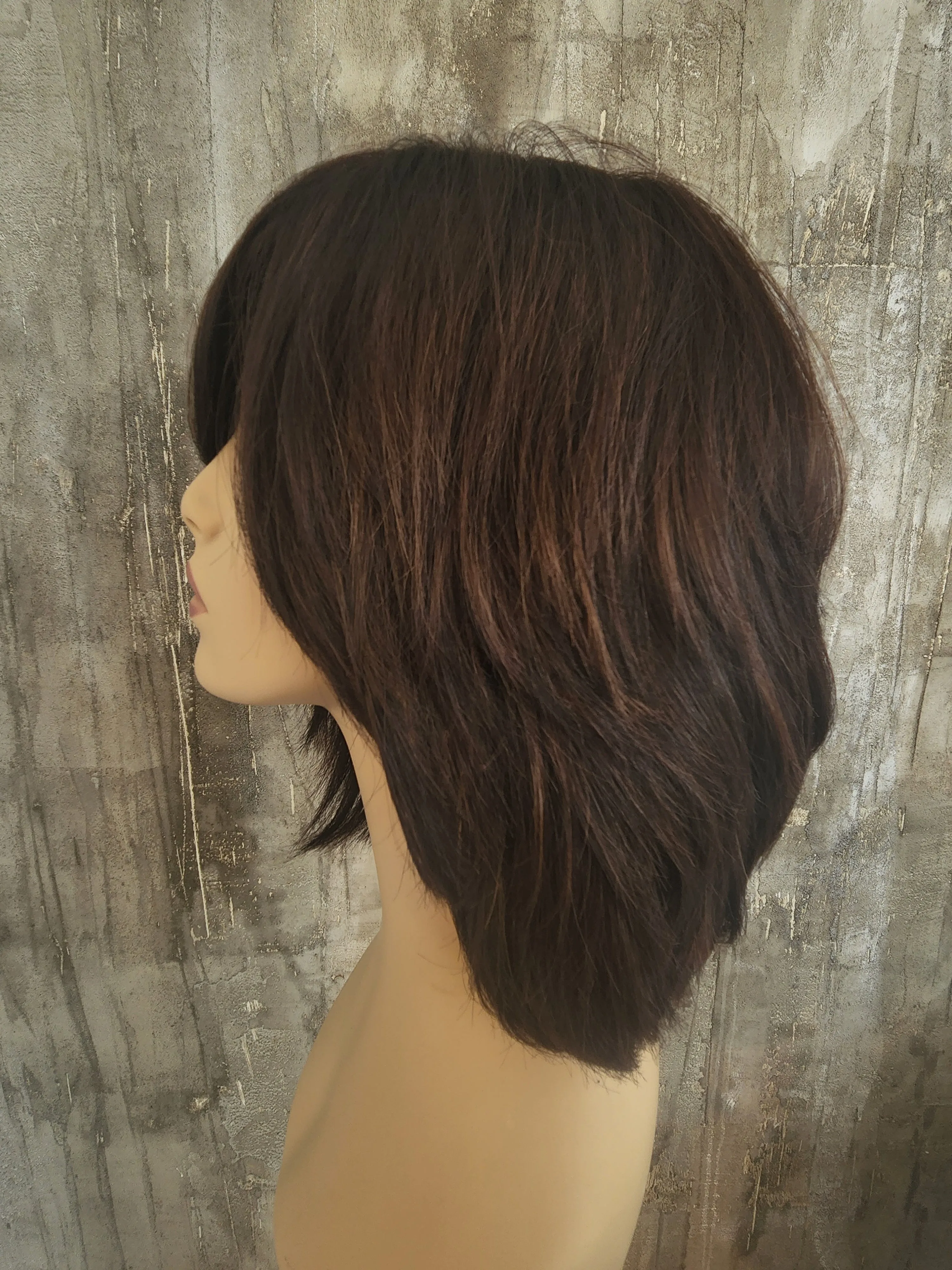 100% EUROPEAN NATURAL HUMAN HAIR 12" BROWN 7-LYR-55