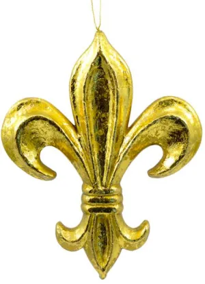 10" Gold Leaf Fleur de Lis Ornament