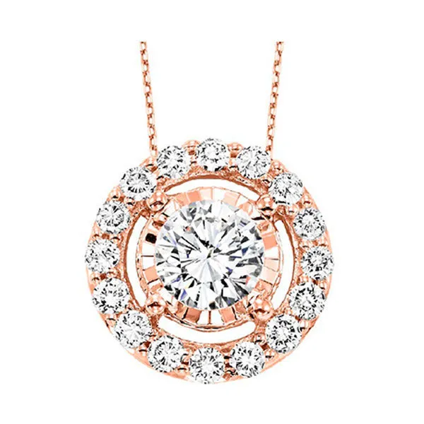 14KT Pink Gold & Diamond Tru Reflection Neckwear Pendant  - 1/10 ctw