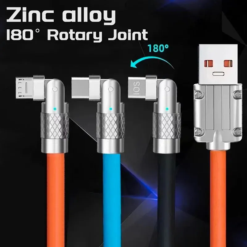 180cm  180¡ã Rotating 120W Fast Charge Cable-Lighting Orange