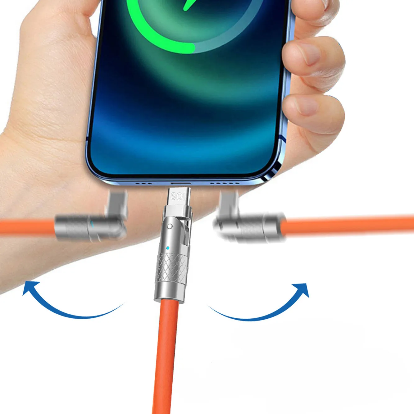 180cm  180¡ã Rotating 120W Fast Charge Cable-Lighting Orange