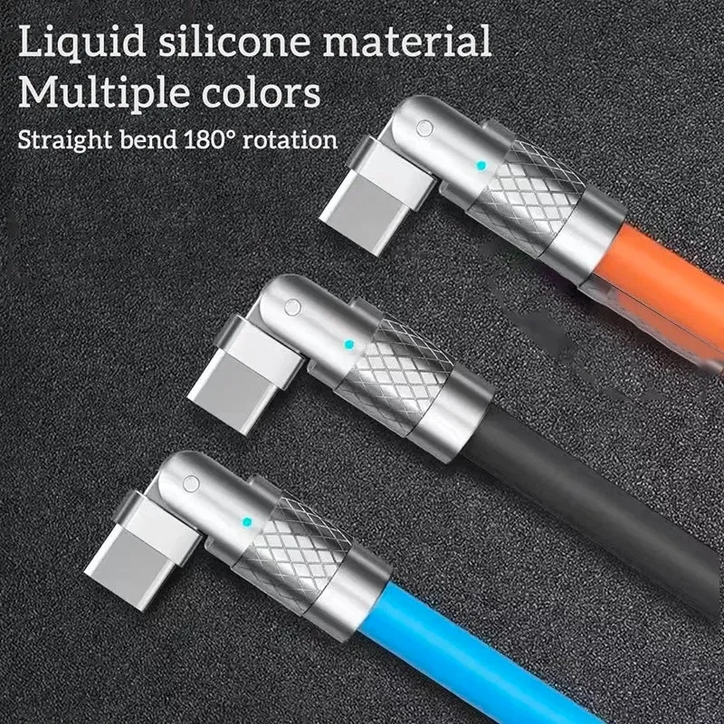 180cm  180¡ã Rotating 120W Fast Charge Cable-Lighting Orange