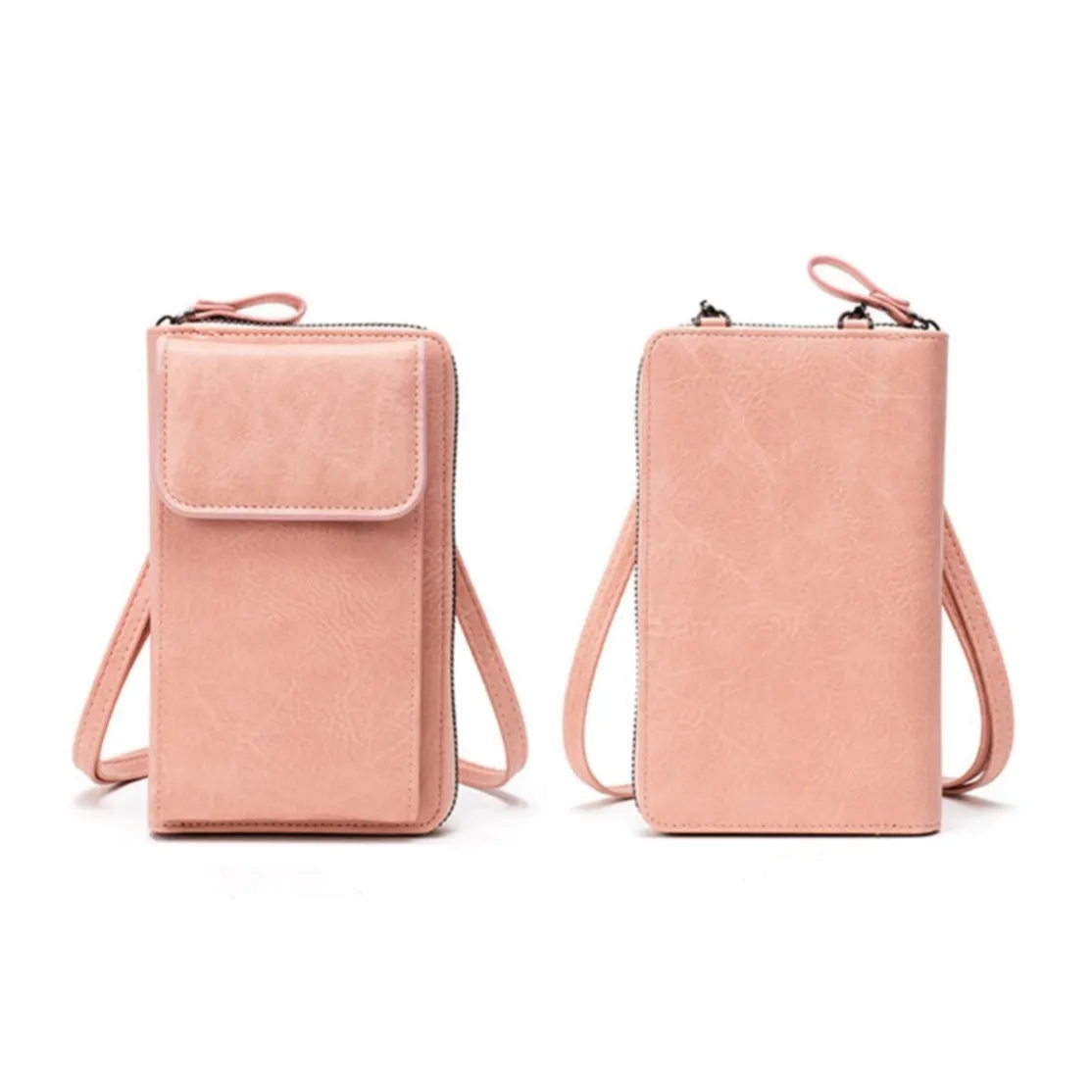 (18x11x4cm) Ladies Leather Shoulder Bag Purse Fashion Crossbody Bag - Pink