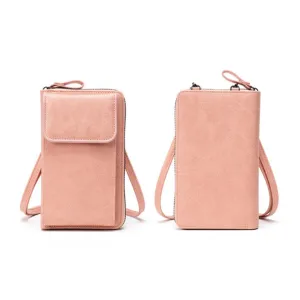 (18x11x4cm) Ladies Leather Shoulder Bag Purse Fashion Crossbody Bag - Pink