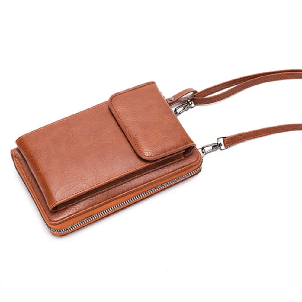 (18x11x4cm) Ladies Leather Shoulder Bag Purse Fashion Crossbody Bag - Pink