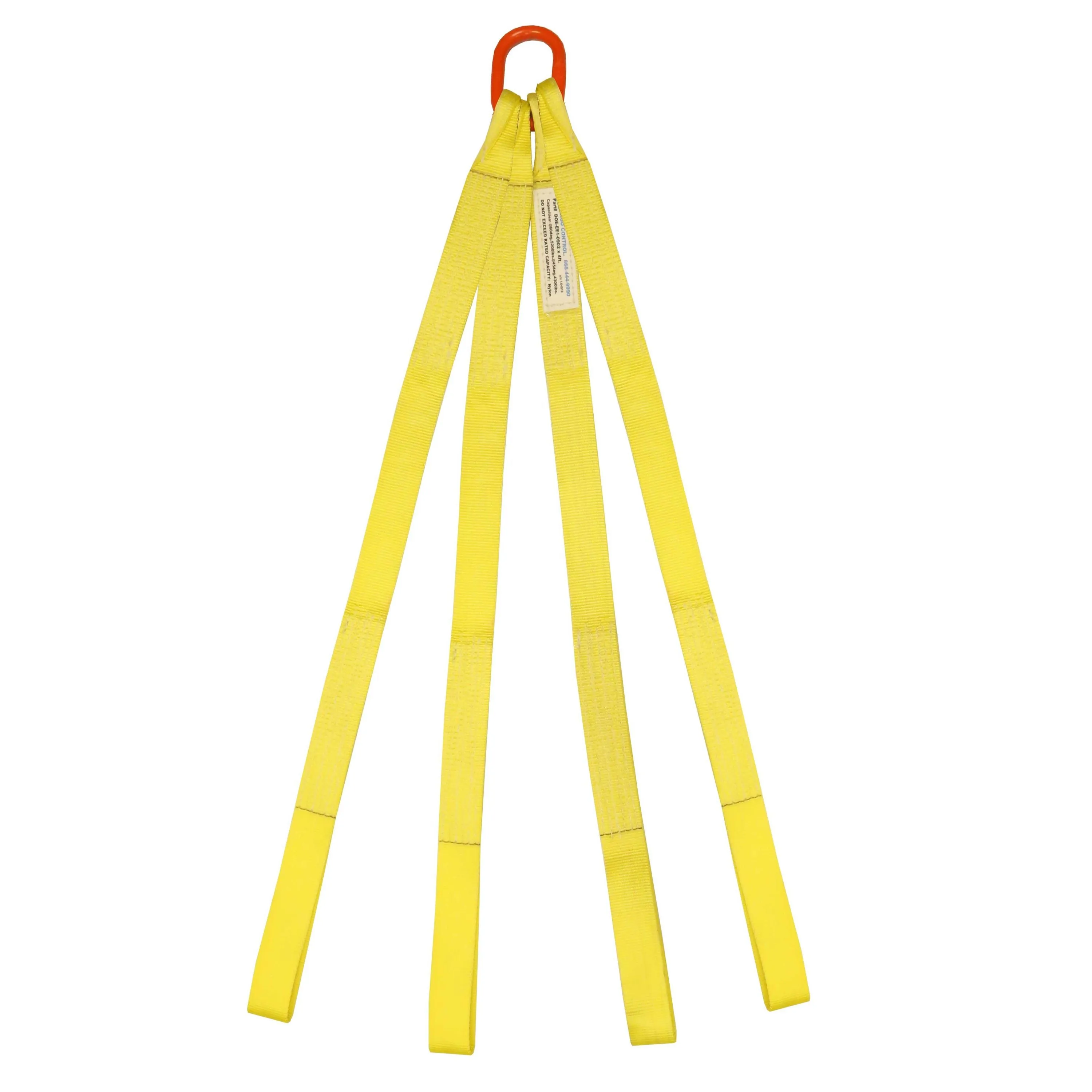 1"x3' (1 ply) Quad Leg Nylon Sling w/ Master Link & Sewn Loop