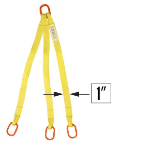 1"x3' (1 ply) Triple Leg Nylon Sling w/ Master Link Both Ends