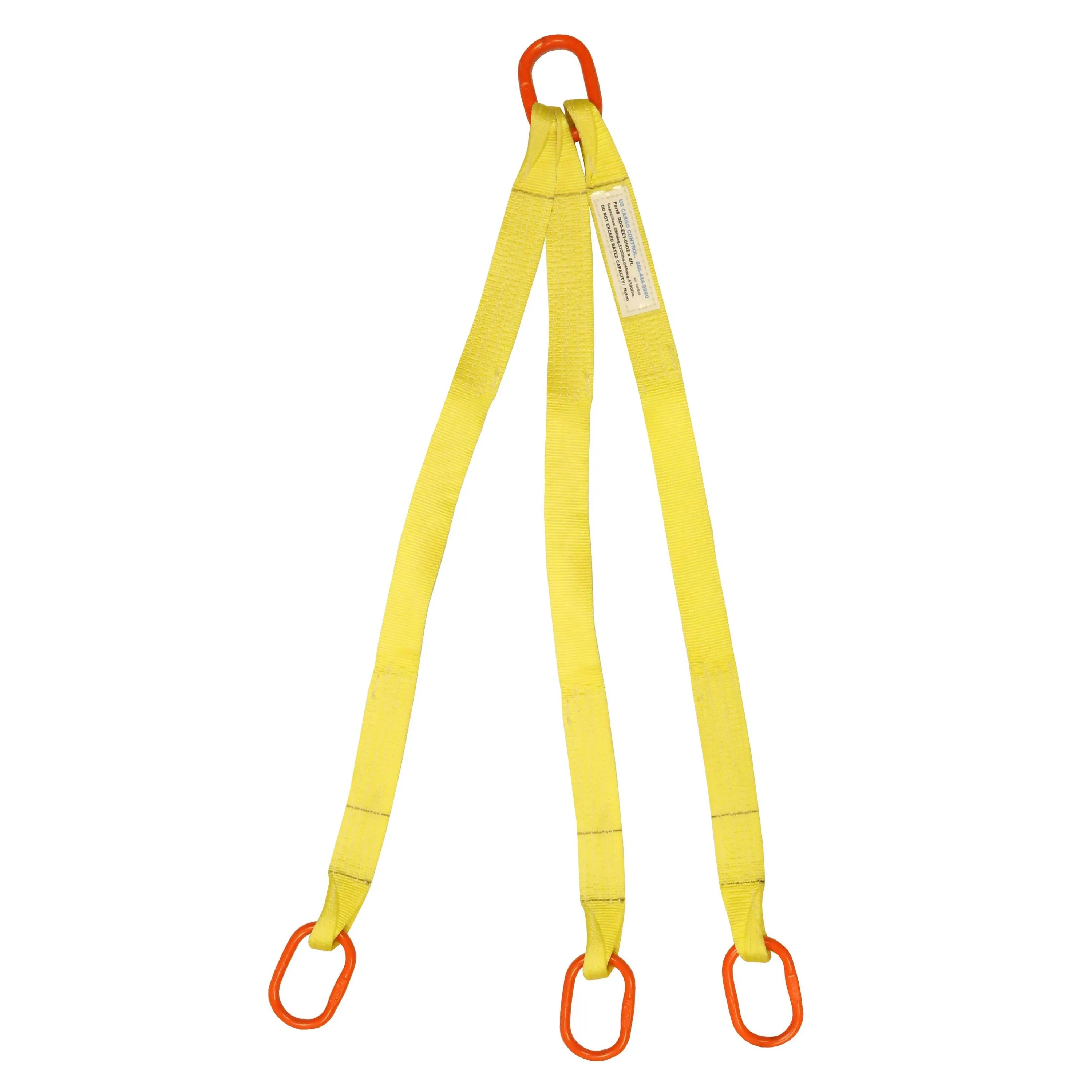 1"x3' (2 ply) Triple Leg Nylon Sling w/ Master Link Both Ends
