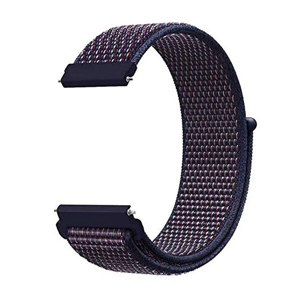 20mm SmartWatch Sport Loop Nylon Bands Deep Navy