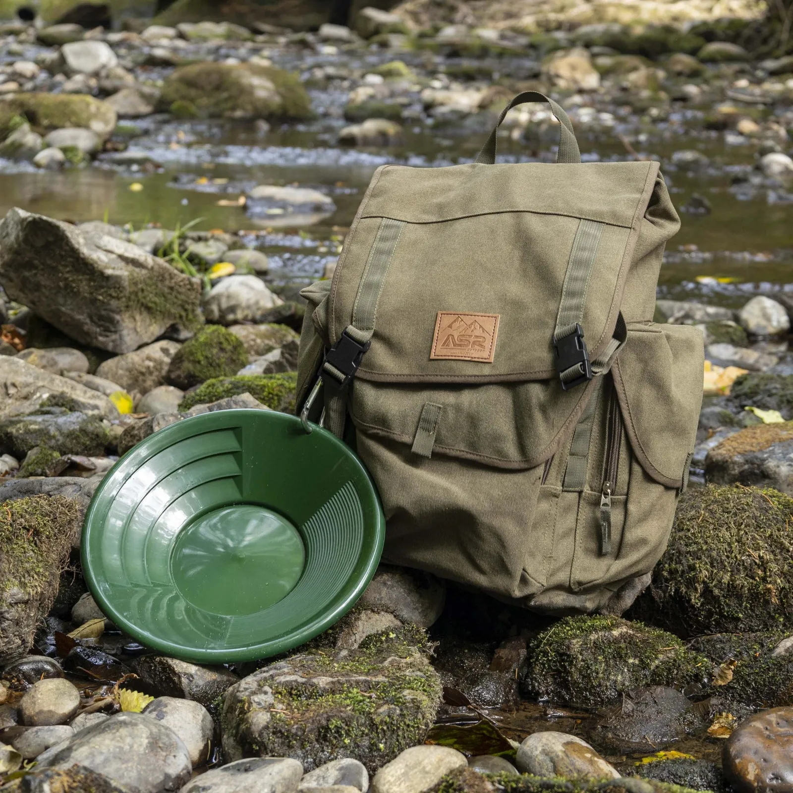 30L Heavy Stitch Gold Panning Backpack Camping Gear Canvas Rucksack (3 Colors)