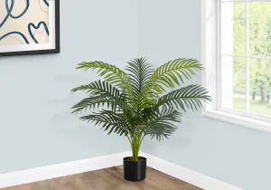 34" Tall Artificial Palm Tree - Indoor Faux Plant, Real Touch Green Leaves, Decorative Floor Greenery