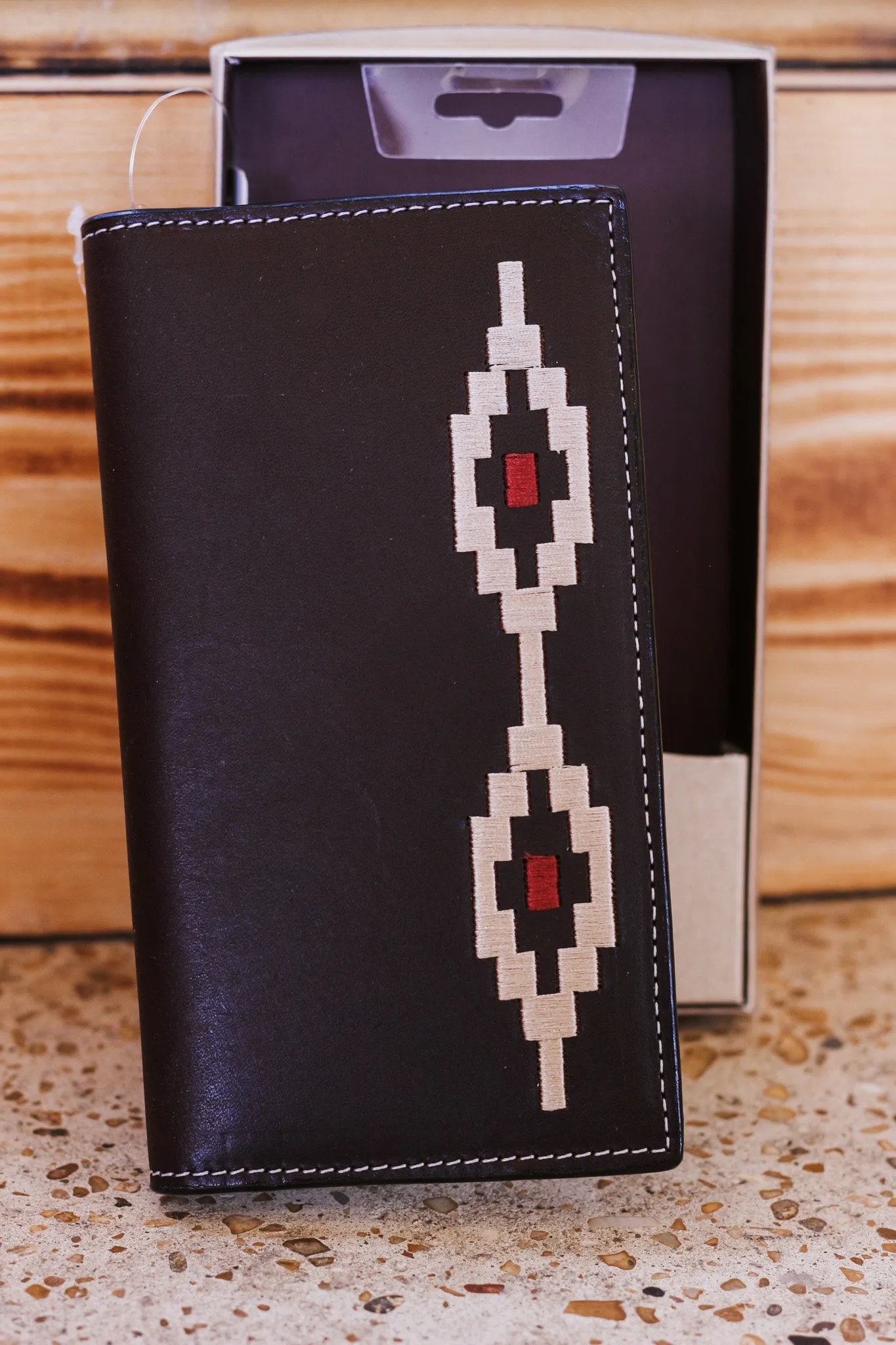 3D Southwest Lacing Brown Rodeo Wallet