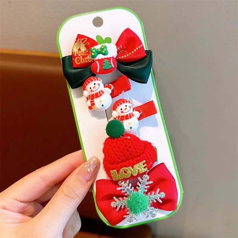 5-Pack Children/Adults Christmas Festive Hairpins