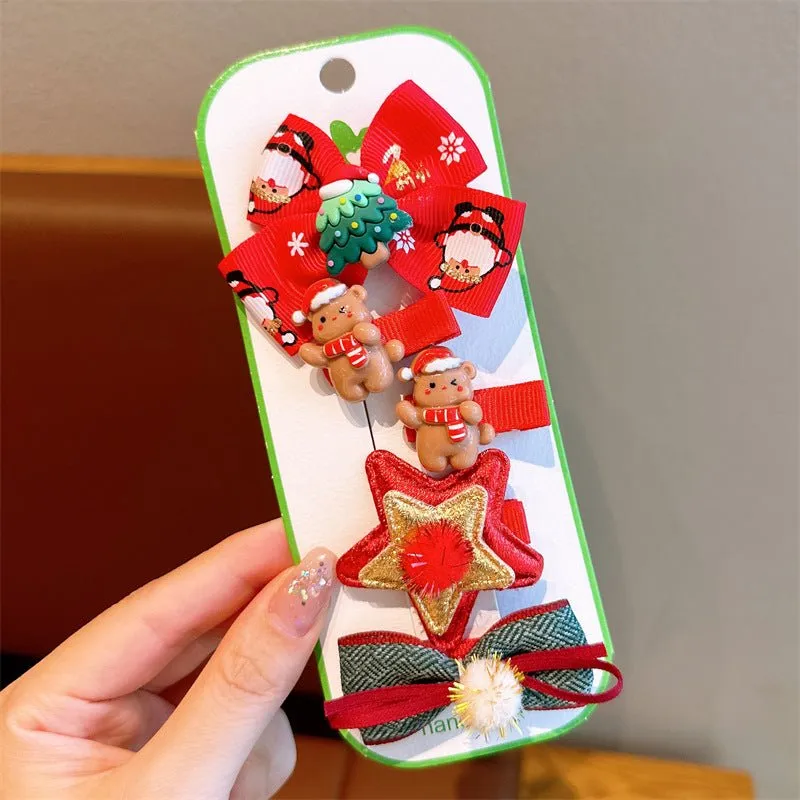 5-Pack Children/Adults Christmas Festive Hairpins