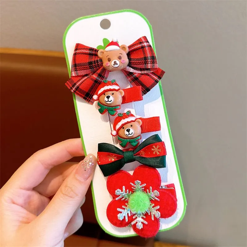 5-Pack Children/Adults Christmas Festive Hairpins