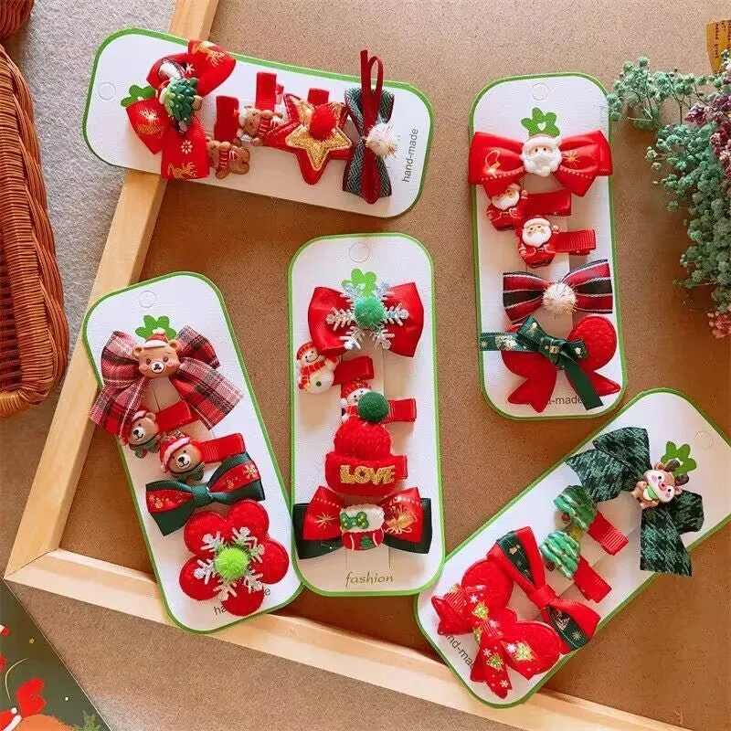 5-Pack Children/Adults Christmas Festive Hairpins