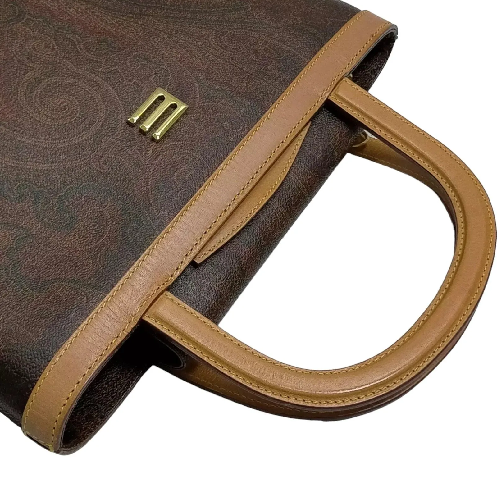 578208AN (G3) Etro Hand Bag Brown PVC