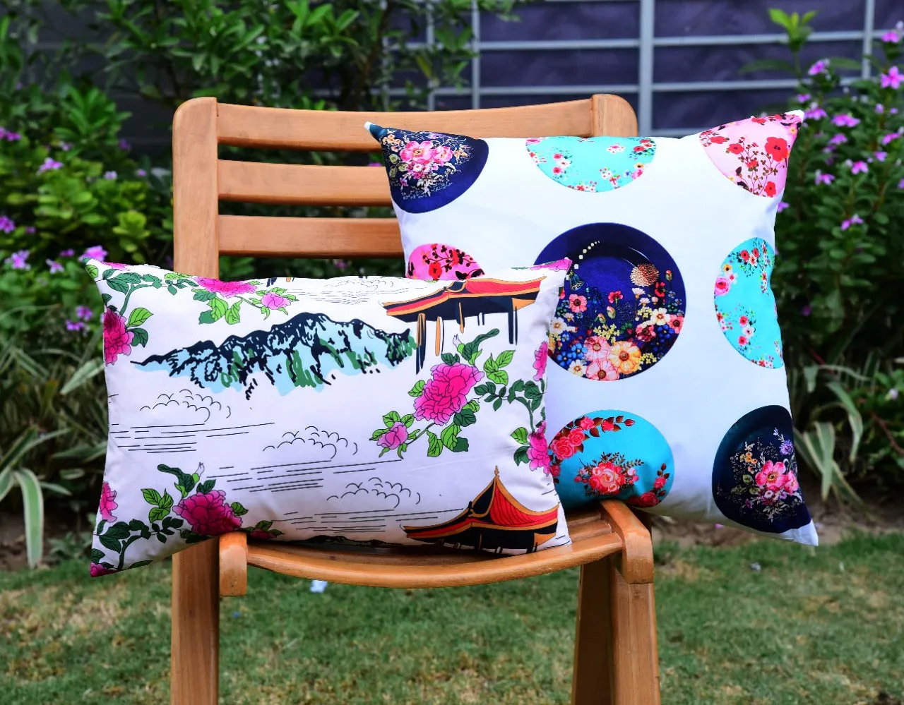 6 PCs Digital Printed Cotton Cushions-Taj Mahal