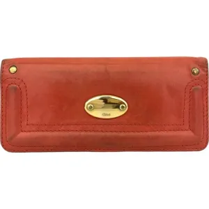 655146AP (V1) Chloe Wallet Long Red Leather