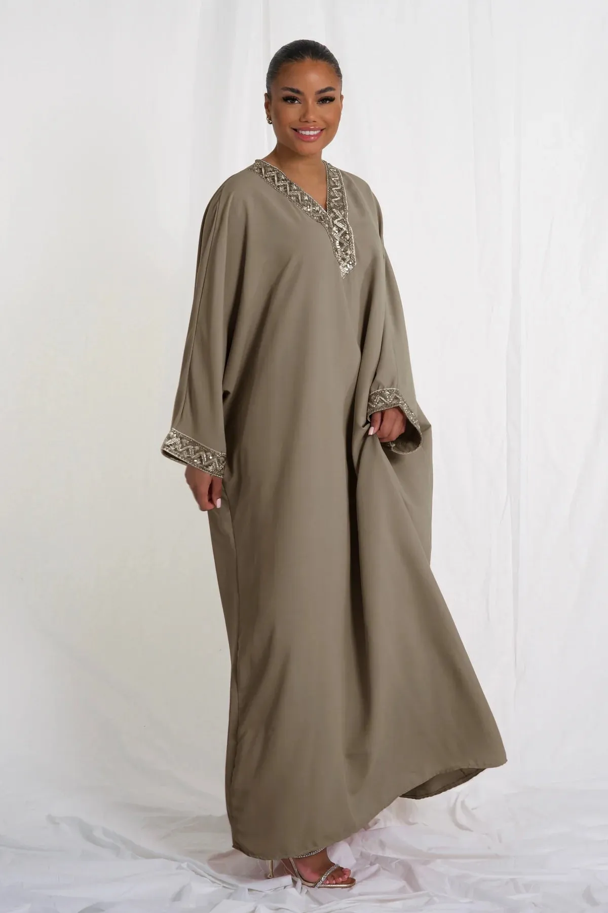 Abaya With Golden Details