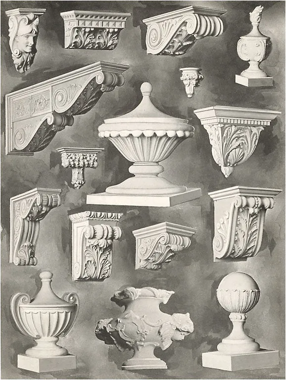 AD-599 Architectural Details - Vintage Image