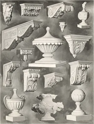 AD-599 Architectural Details - Vintage Image