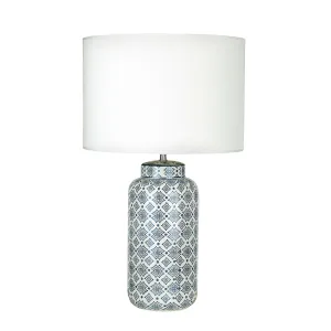Afra Blue and White Ceramic Traditional Table Lamp