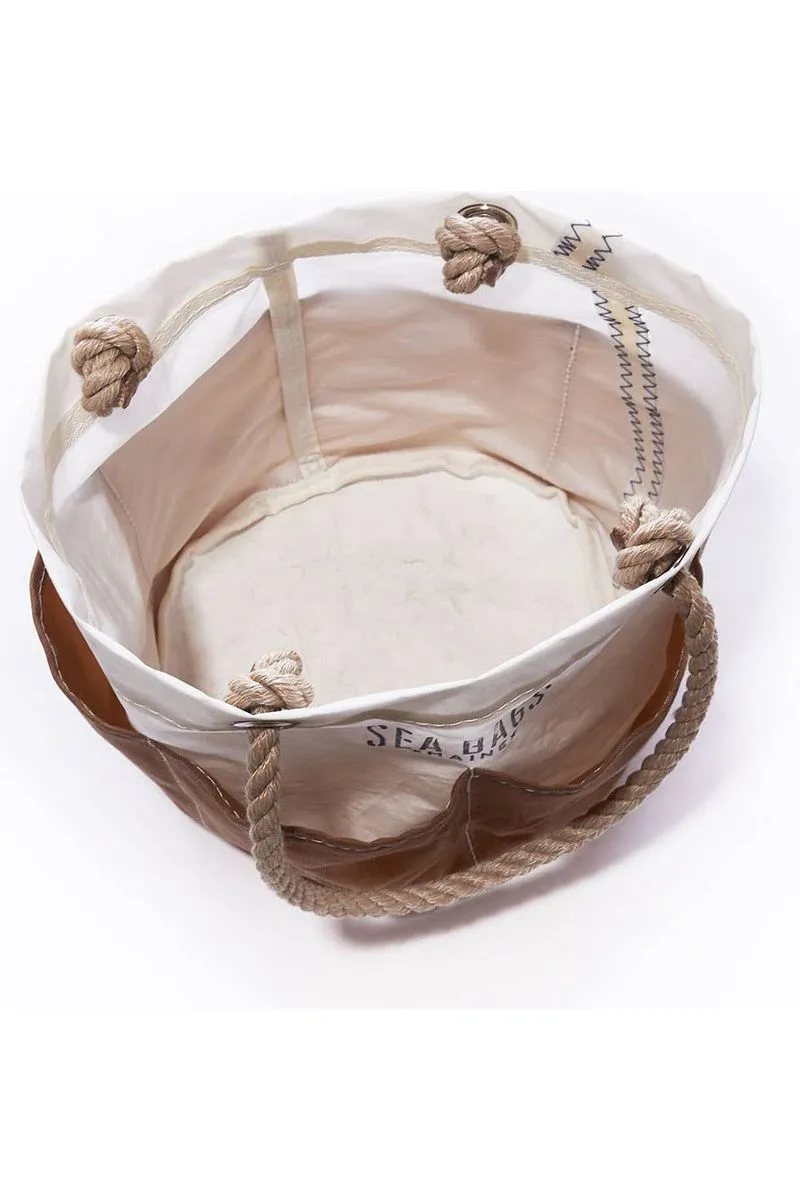 All Purpose Tool Bucket Bag - Tan/White
