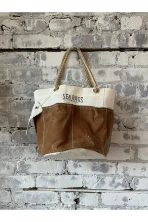 All Purpose Tool Bucket Bag - Tan/White