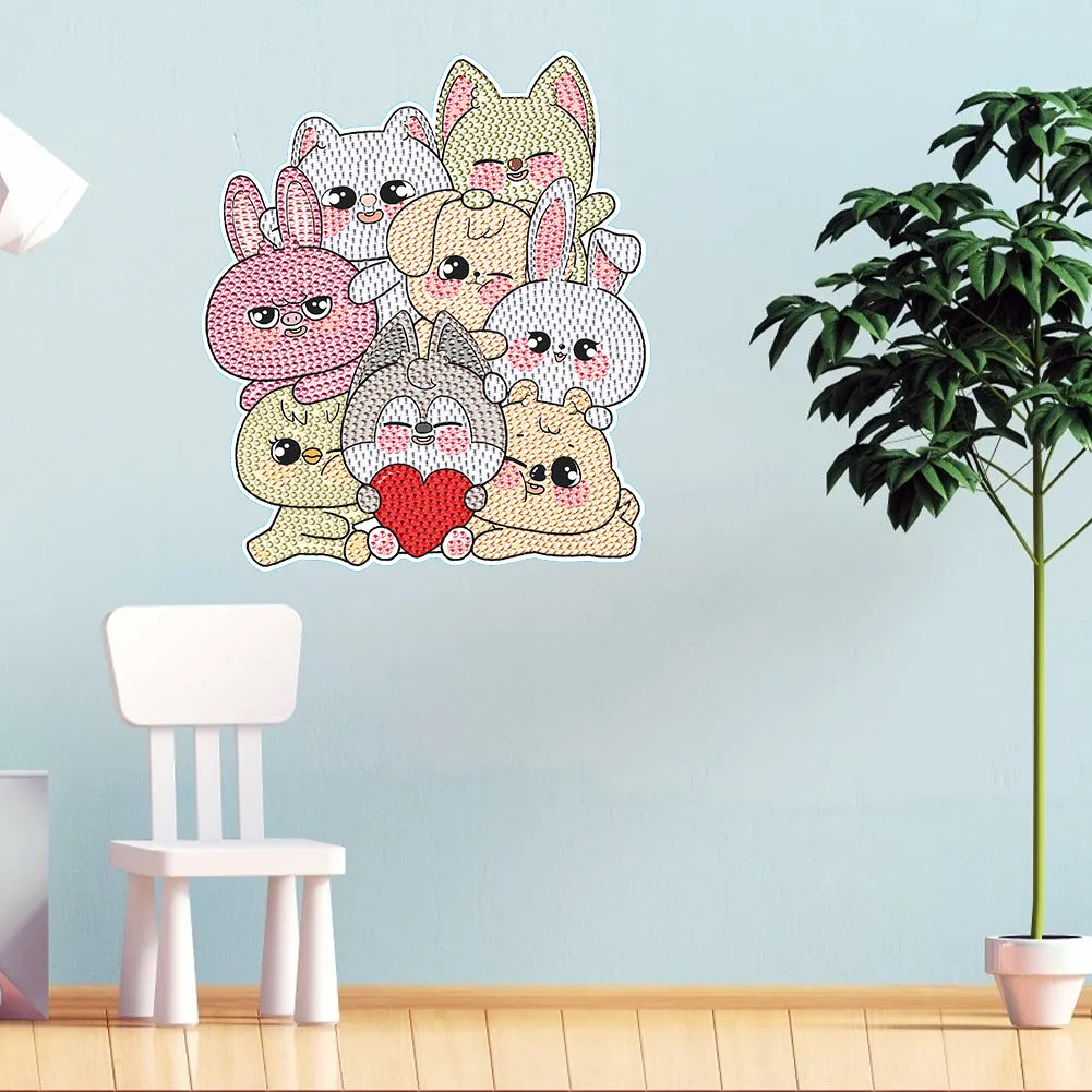 Animal Diamond Mosaic Sticker Handmade DIY for Kids Beginner Diamond Art Sticker