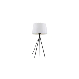 Anna White with Dark Grey Modern Tripod Table Lamp