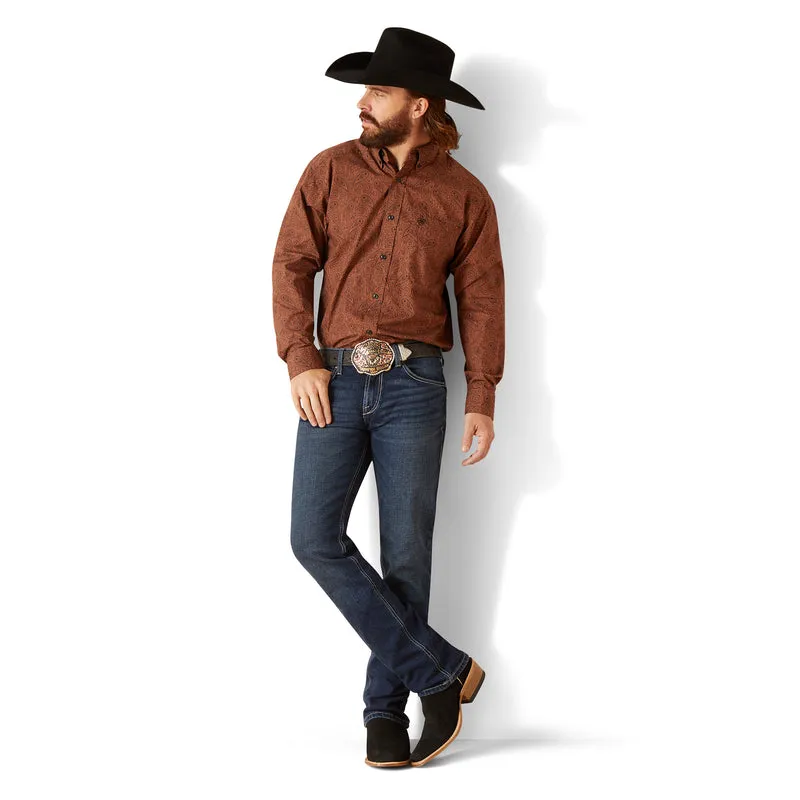 Ariat Men’s Nicky Classic Fit Long Sleeve Shirt, Frair Brown