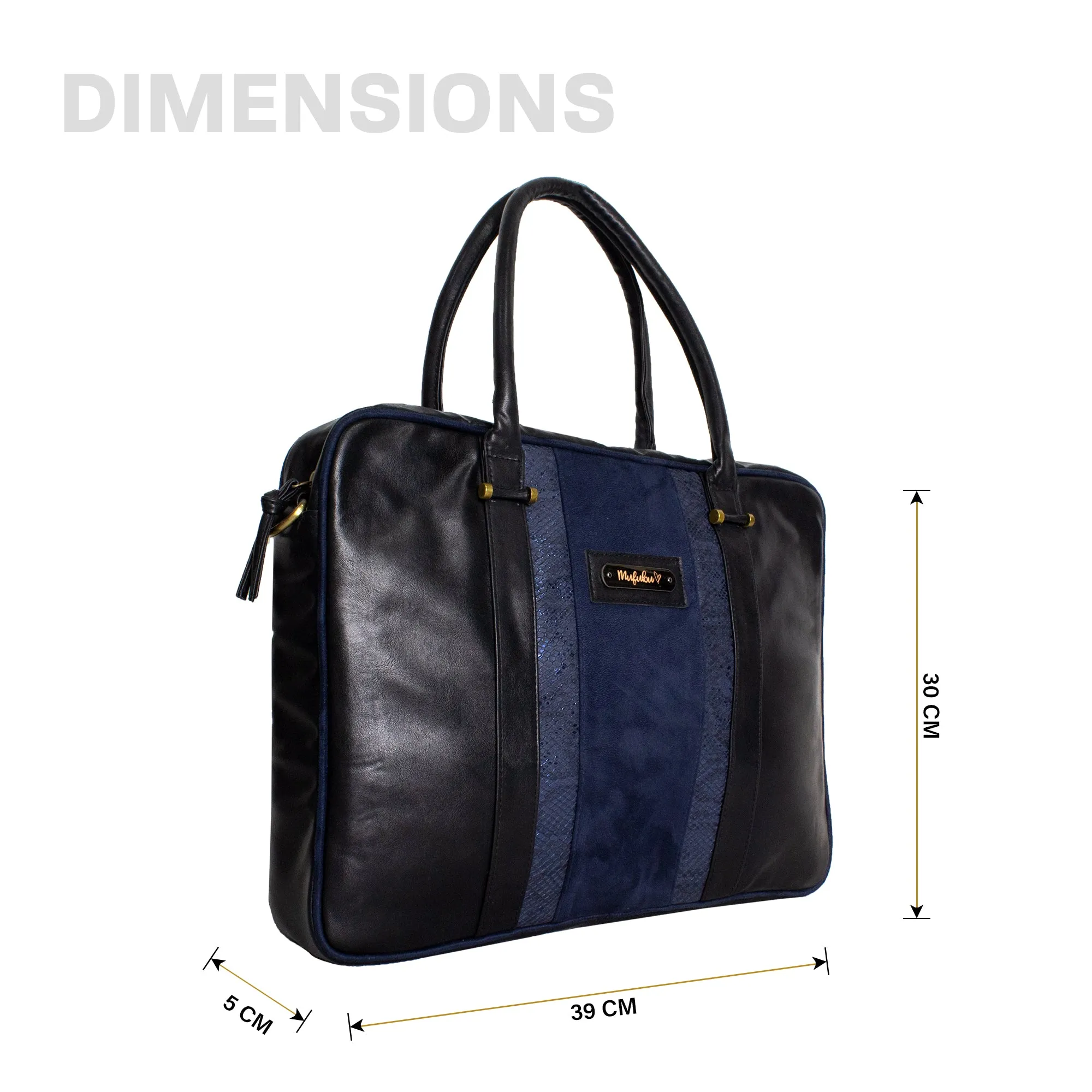 Aristo Laptop Bag - Black   Blue