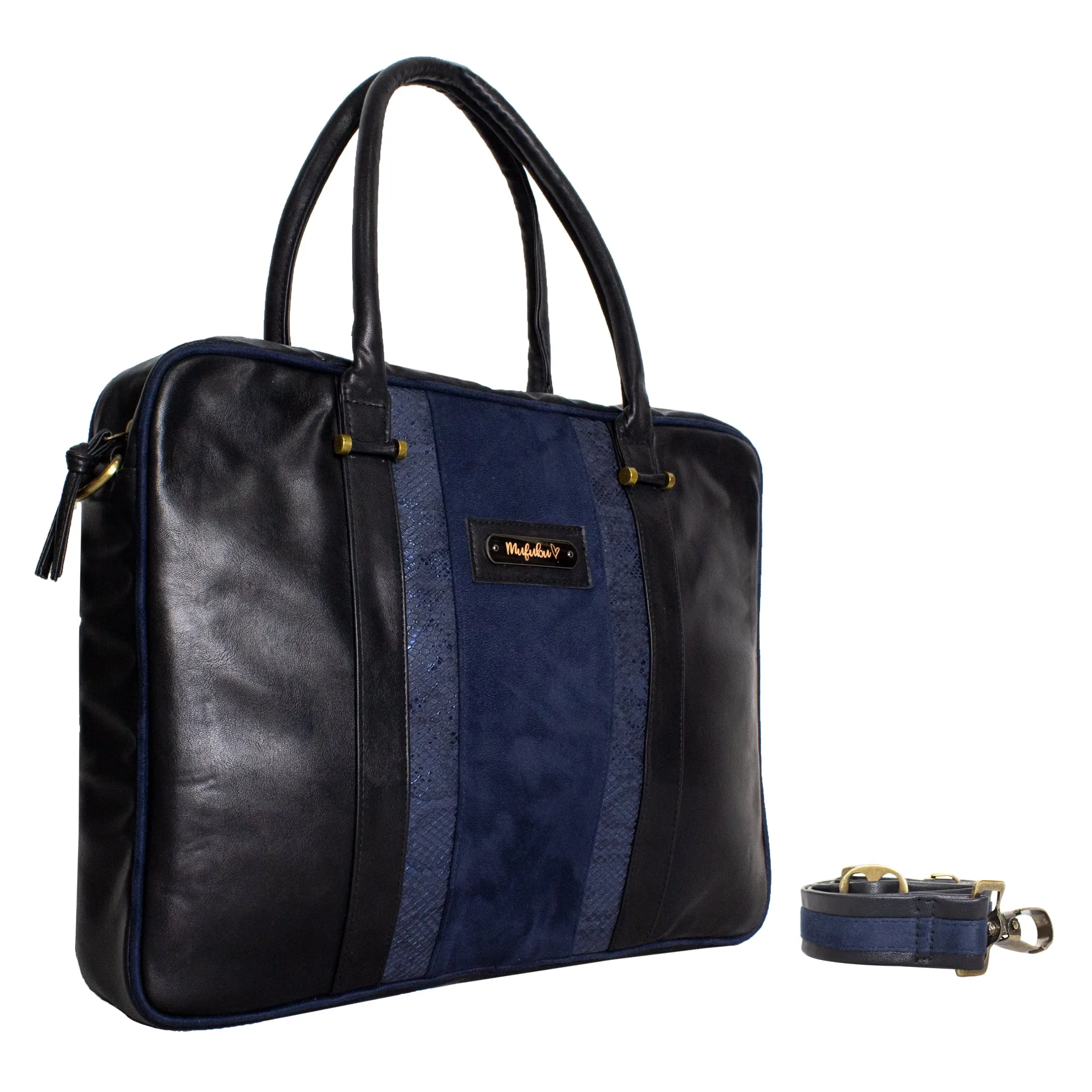 Aristo Laptop Bag - Black   Blue
