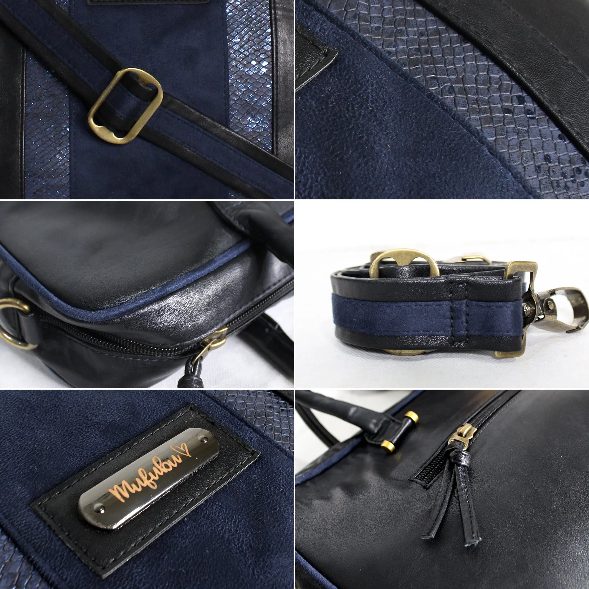 Aristo Laptop Bag - Black   Blue