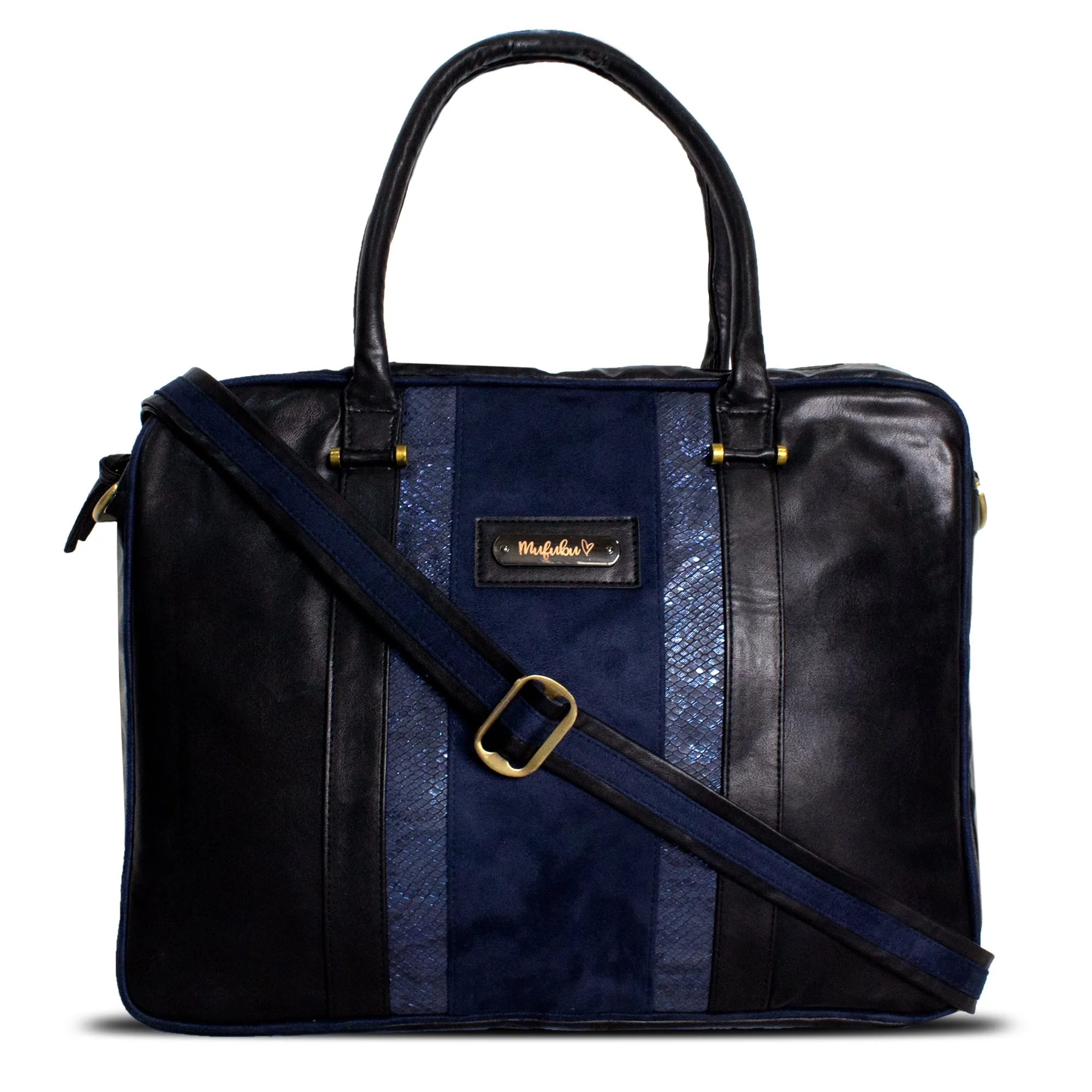 Aristo Laptop Bag - Black   Blue