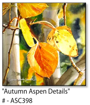 ASC398 "Aspen Autumn Details" ceramic coaster