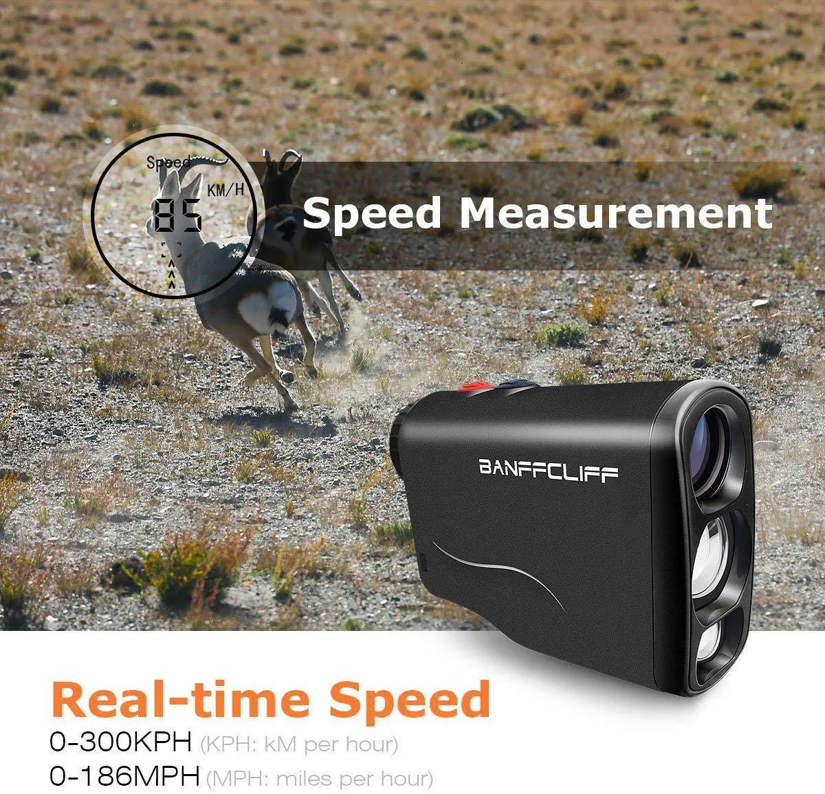 BanffCliff Professional Laser Rangefinder, 656Yard/ 600M Outdoor Hunting Golf Range Finder, Fog Scan Mode Speed Measurement Waterproof Distance Measure Meter Carry Case & Battery Included
