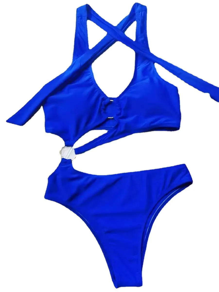 Basic Stripe Briefcase Women's Swimsuit