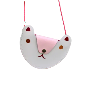 Bear Pocket Coin Purse Cream/Pale Pink