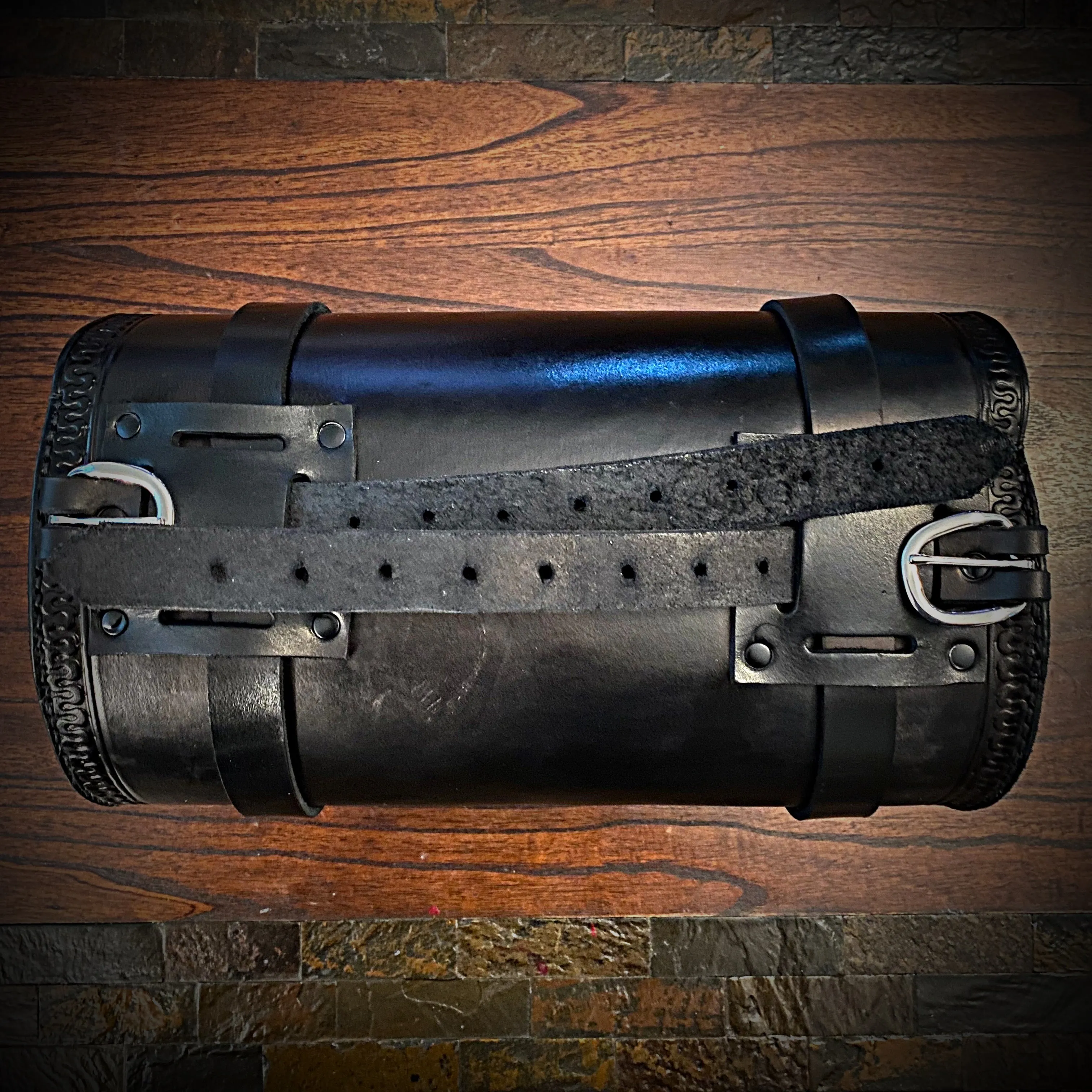 Bedroll Case for Motorcycles - Custom Art Black