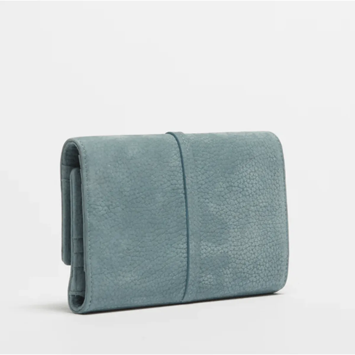 BENJAMIN WALLET - Bay Blue Nubuck/Heirloom Gold