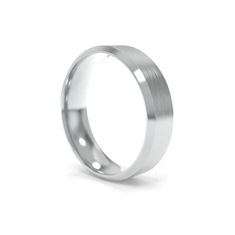 Beveled Edge Band 6mm - Platinum
