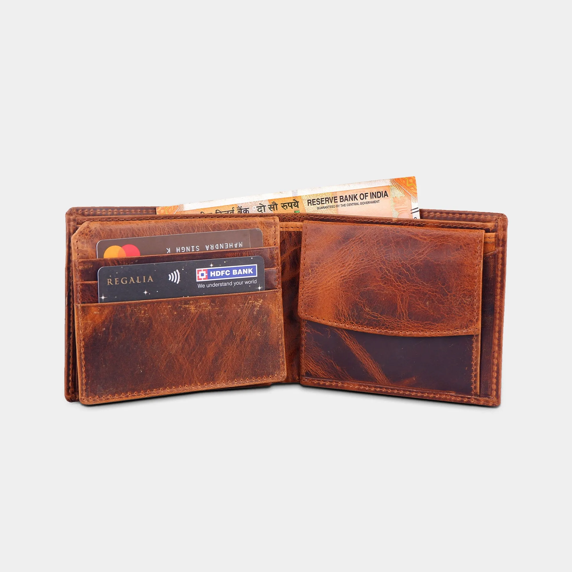 Bi-fold Dark Brown Leather Wallet