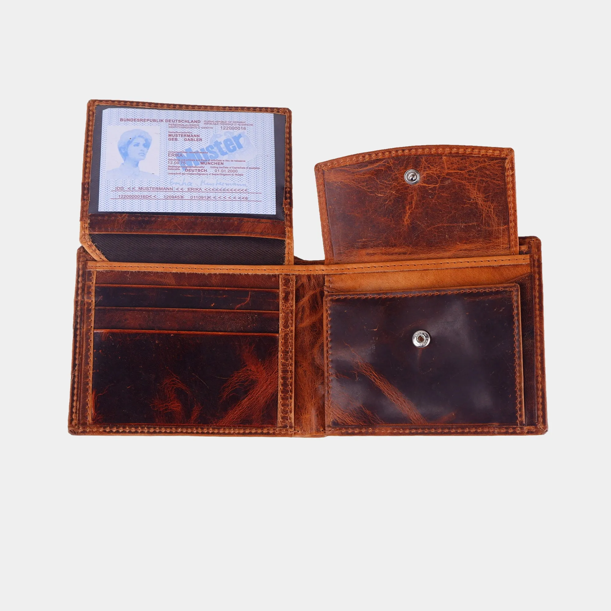 Bi-fold Dark Brown Leather Wallet