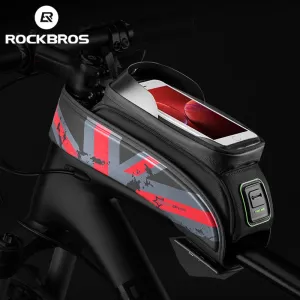 Bicycle Bag MTB Road Bike Bag Rainproof Touch Screen Cycling Front Tube Frame Bag 5.8/6.0 Phone Case
