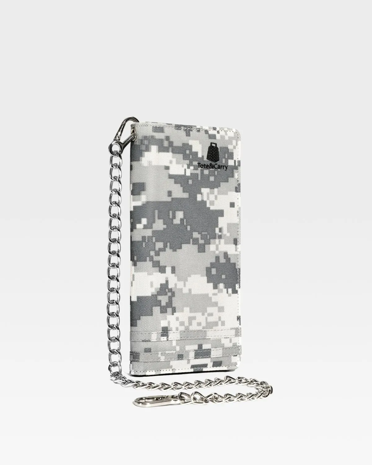 Biker Chain Wallet in Grey Digital Camouflage