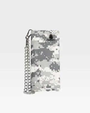 Biker Chain Wallet in Grey Digital Camouflage