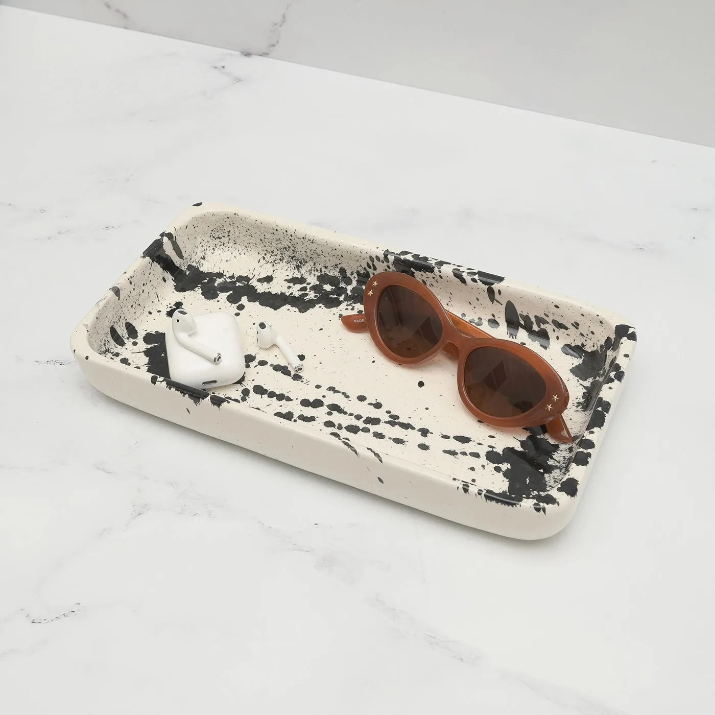 Black & White Splatter Tray