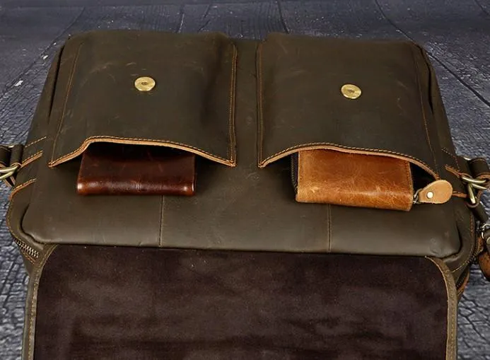 Black Coffee Leather Mens Briefcase Laptop Bag Business Bag Work Bags for Men